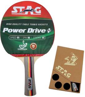 Stag iconic Power Drive Plus With Wooden Case Red, Black Table Tennis Racquet
