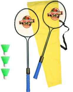 omexx Double Shaft Badminton Racquet With 3 Nylon Shuttle Badminton Kit