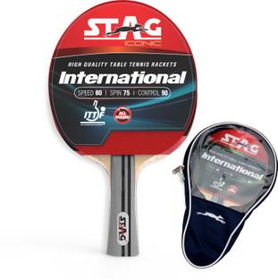 Stag iconic International Red, Black Table Tennis Racquet