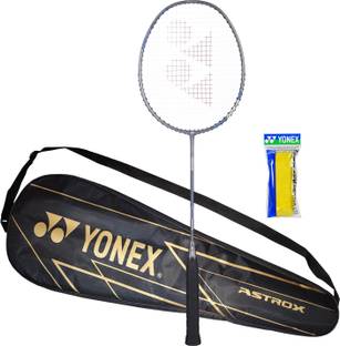 YONEX Astrox Attack 9 Made in India Racket | 32lbs, 80gms | Graphite | Isometric Grey, Yellow Strung Badminton Racquet