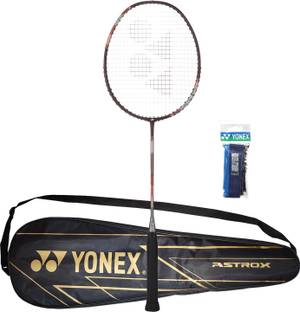YONEX Combo of 2, 1 Astrox Attack 9 Badminton Racket, 1 Towel Grip Red Strung Badminton Racquet