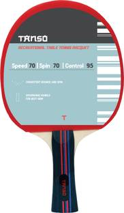 Tanso Aeron Table Tennis Racket (Engineered Ply, Consistent Bounce and Spin) Red, Black Table Tennis Racquet