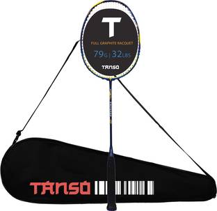 Tanso Emperor Full Graphite Ultra Light Weight Carbon Fibre Strung Badminton Racket Blue Strung Badminton Racquet
