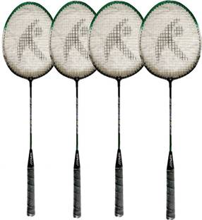 Hipkoo Sports Toofani Player Wide Body Rackets Set Of 4 Green Strung Badminton Racquet