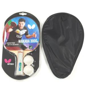 Butterfly Wakaba 3000 Dimitrij Ovtcharov-with cover Black, Red Table Tennis Racquet