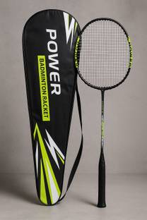 ArrowMax Jointless Badminton Racket Light Weight Aluminium Padded Cover Black Strung Badminton Racquet