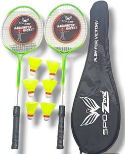 SPO Zone SP Double Shaft Badminton Racquets Set Multicolor Strung Badminton Racquet
