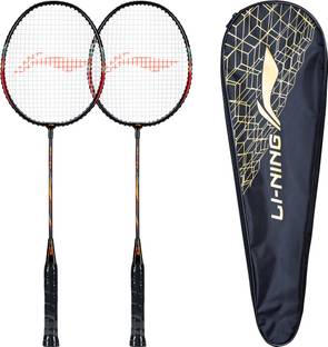 LI-NING Smash XP 60 IV Badminton Racket (Set of 2 + 1 Full Cover) (Strung, Black / Pink) Multicolor Strung Badminton Racquet