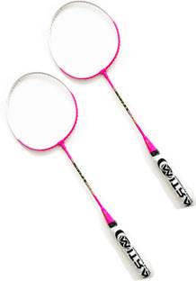 KEE KEE Badminton Racket- Set of 2(Pink & White) Multicolor Strung Badminton Racquet