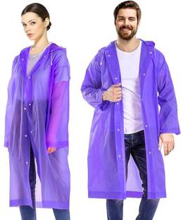 Robustt Waterproof Rain Poncho | Reusable | Lightweight | Fashionable |Purple Pack of 1 Solid Men & Women Raincoat