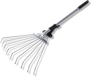 Sharpex Telescopic Metal Rake Expanding Handle with Adjustable Folding Head Garden rake