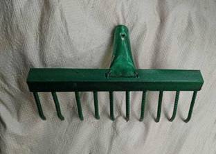 pasumai 12-Teeth Handmade heavy garden Rake Handle less Garden rake