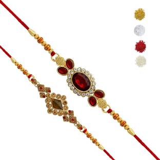 bandhan Designer RAKHI0103 Mauli Thread Rakhi, Chawal Roli Pack  Set