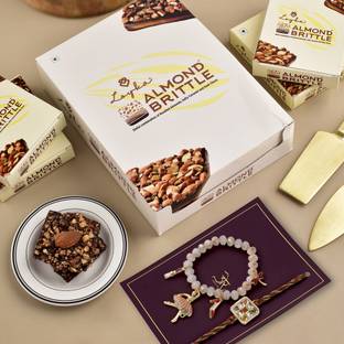HyperFoods Bhaiya Bhabhi Loyka Almond Brittle & Bhai Bhabhi Rakhi Assorted Rakhi  Set