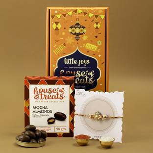 HyperFoods Designer Rakhi Hamper For Brother Rakhi with Chocolate Box Rakhi For Brothers with Gift Mauli Thread Rakhi  Set
