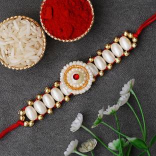 eCraftIndia Designer Rakhi Assorted, Zardosi Rakhi, Greeting Card  Set