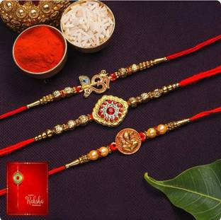 Poorak Religious RK24_PAK_3Y_332 Assorted Rakhi  Set