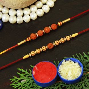 Prem Sutra Designer LatestRakhi_N5203 Assorted Rakhi, Chawal Roli Pack  Set