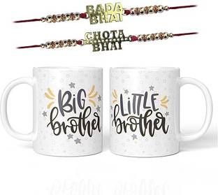 KAMAKSHI DESIGNER Designer Chawal Roli Pack, Rakhi,Coffee Mug (2 Rakhi, 1Roli Chawal) Mauli Thread Rakhi, Mug, Chawal Roli Pack  Set