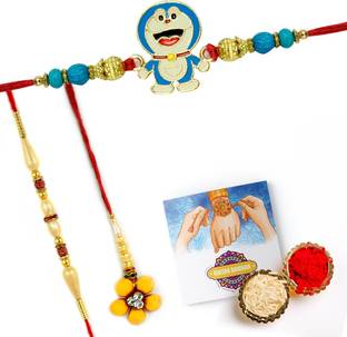Bunnyybazar Kids Bbz_rakhiset_SFBROM1629 Mauli Thread Chawal Roli Pack, Greeting Card, Rakhi  Set