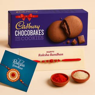 OddClick Religious Unique rakhi for brothers rakhi set rakhi with chocobakes Filled Cookies Mauli Thread Chawal Roli Pack, Rakhi, Greeting Card, Envelope  Set
