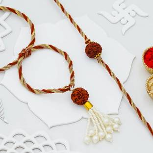 eCraftIndia Rudraksh Rakhi Luxuria Assorted Rakhi  Set