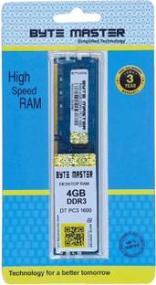 BYTE MASTER DDR3 DDR3 4 GB (Dual Channel) PC (RAM 4GB DDR3 1600 Mhz)