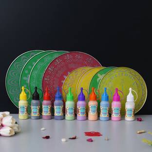 eCraftIndia Pack of 18 Rangoli Powder