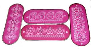 oramsa pack of 4 Rajasthani art designed oval shape full size 13'' jali, Rangoli Stencil