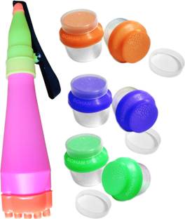 Shree Shree traders Diwali Floor Rangoli Art | 6 Rangoli Plastic Filler with 1 Rangoli Outliner Pen Rangoli Making Tool for Rangoli Making | Rangoli Making Kit Rangoli Stencil