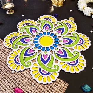 Ascension Portable Rangoli Stencil for Home Decor Reusable Templates for Floor (12 inches) Rangoli Stencil