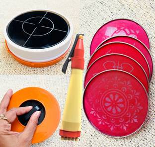 Artonezt Plastic Rangoli Magic Stamp Kit Set of 7 Pc Rangoli Stencil