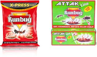 Runbug Cockroach,Ant,Insect Killer Combo Xpress (Pack of 5), Attak Line (pack of 5) Live Trap