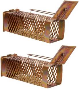 udayog BURFI Rat Trap/Rodent Small Iron Trap/Catcher Cage Rustic Copper (PACK OF 2) Live Trap