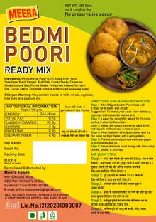 Meera Bedmi poori Ready Mix/ Premix Food Veg Burger Patty