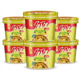 Insta Ahaar Khatta Meetha Poha - Pack of 6 Cups (80g Each) | Ready-to-Eat | Instant Snack 480 g
