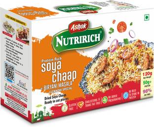 Ashok Nutririch Dry Soya Chaap with Biryani Masala|Protein Rich|Dried Soya Chaap 120 g