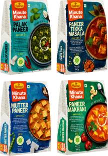 Haldiram's Mutter Paneer+Paneer Makhani+Palak Paneer+Paneer Tikka Masala (300 gm each) 1200 ml