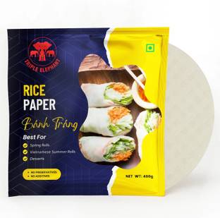 Triple Elephant Rice Paper Banh Trang | Authentic Vietnamese Spring Roll Wrapper for Fresh Rolls 400 g