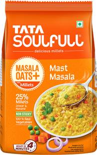 Tata Soulfull Masala Oats+, Mast Masala, 25% Millets, Real Veggies, Non Sticky, Healthy Snack Pouch