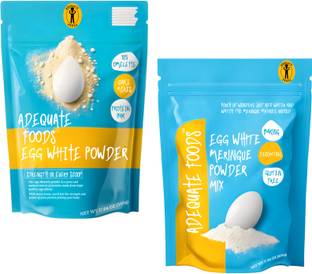 Adequate foods by Adequate Foods Egg White & Egg White Meringues Powder- High Protein, Low Fat, Gluten-free 500 g