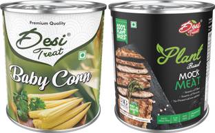 Desi Treat Fresh Baby Corn + Vegan Mock Meat Combo 1600 g