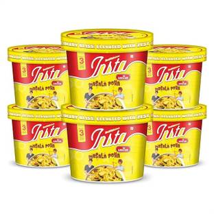 Insta Ahaar Masala Poha - Pack of 6 Cups (80g Each) | Ready-to-Eat | Instant Snack 80 g