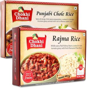 Chokhi Dhani by Chokhi Dhani Punjabi Chole Rice 360Gm, Rajma Rice 360Gm, Ready To Eat Product, Combo 0.72 kg