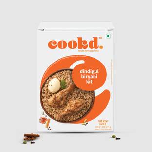 Cookd Dindigul Biryani Kit Ready to Cook Biryani Recipe in 20 Minutes with Samba Rice 505 g