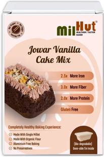 MilHut Jowar Vanilla Millet Cake Mix – Gluten-Free,Eggless, No Maida, Yeast free |350g 350 g