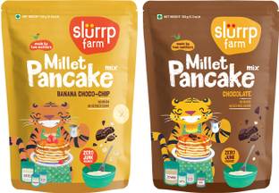 Slurrp Farm No Maida Pancake Mix-Banana Chocochip & Chocolate, 100% Veg, Eggless 300 g