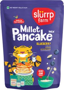Slurrp Farm Blueberry Pancake & Waffle Mix, Blueberry & Supergrains No Maida, Wheat & Refined Sugar, 150g 150 g