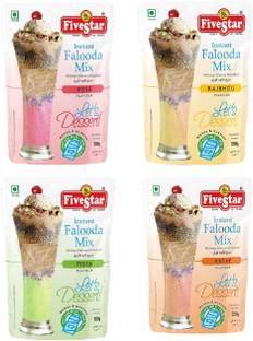 Five Star Instant Falooda Mix- Rose, Kesar, Rajbhog and Pista (200g x 4) 800 g