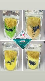 FoodEmporium Falooda Mix , Falooda Combo Of Kesar Pista, Mawa Kulfi, Badam, Vanilla Flavour 400 g